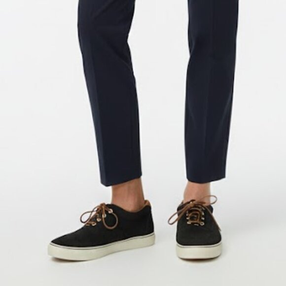 Marine Layer Black Tan Canvas Men's Boat Sneakers Size 9 - Picture 2 of 7